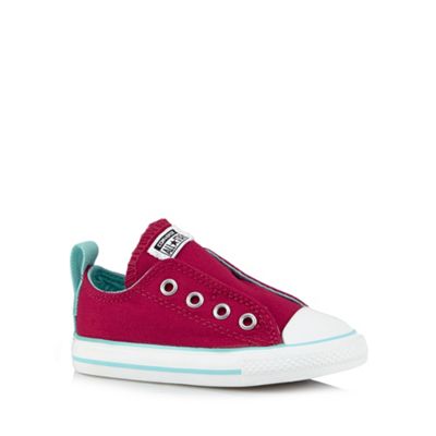 Converse Girl's bright pink slip ons